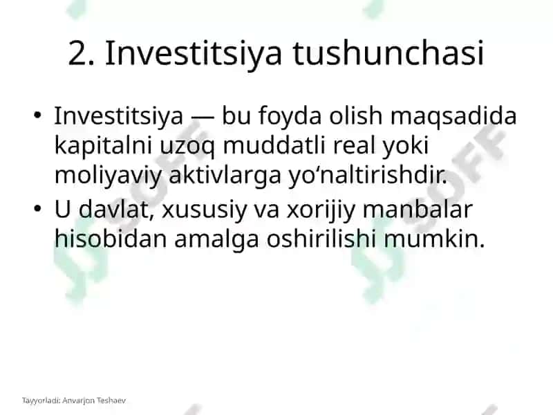 Investitsiyalar 2