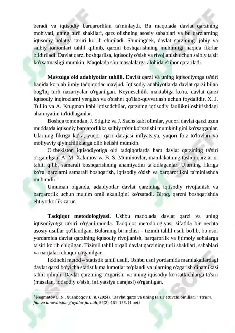 Davlat Qarzi Haqida Tushuncha 2