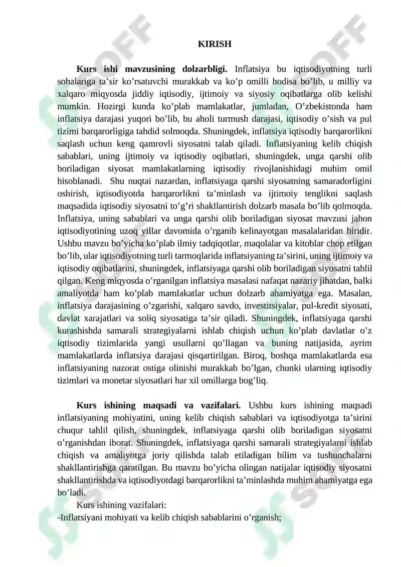 INFLYATSIYA MOHIYATI VA KELIB CHIQISH SABABLARI. 2