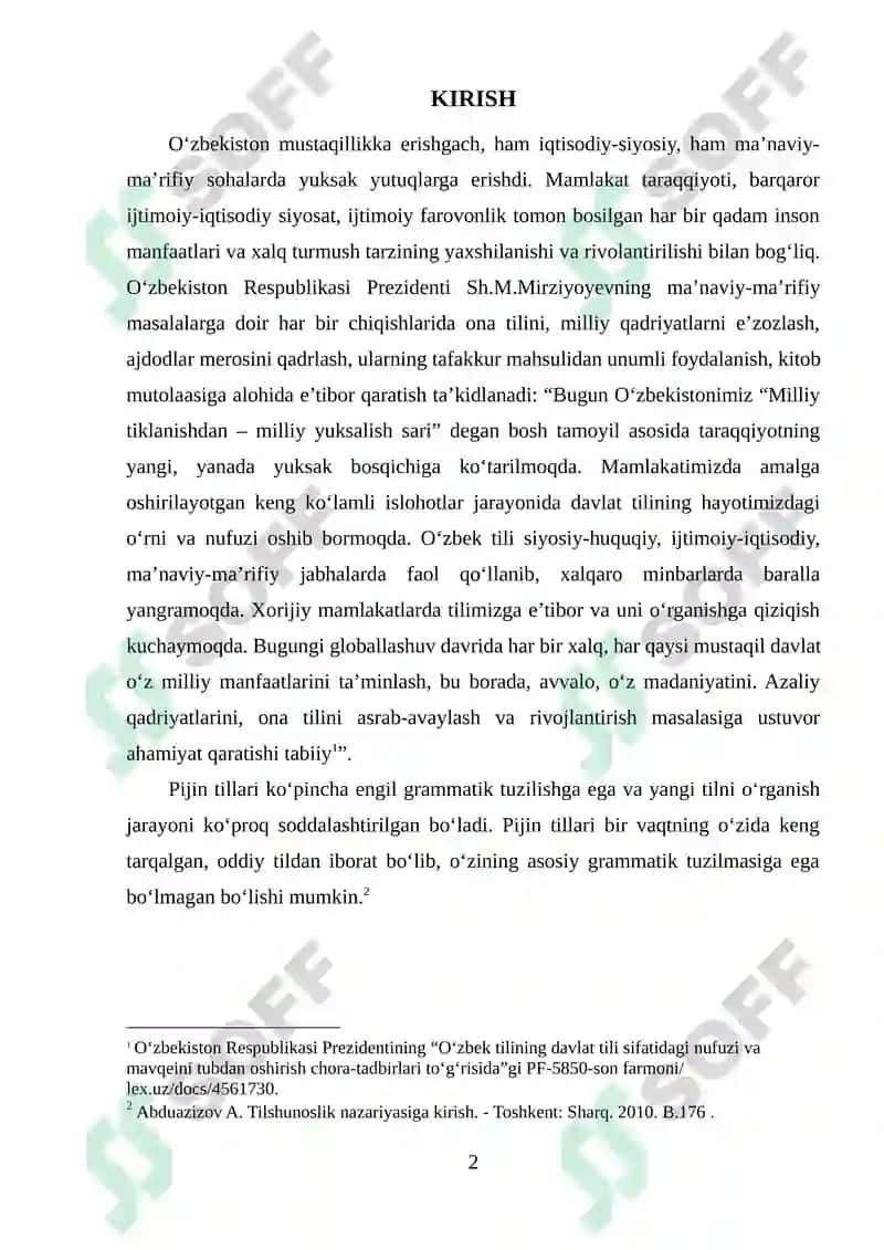 KREOL VA PIJIN TILLARI 2
