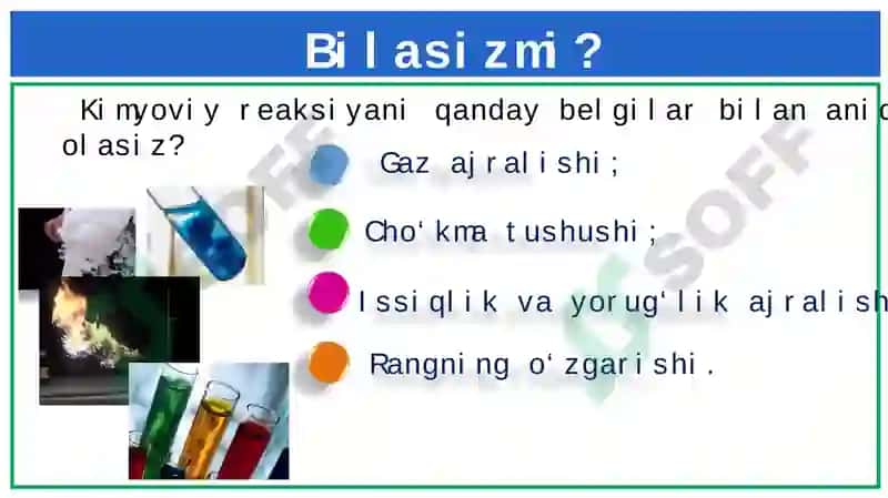 Kimyoviy reaksiya turlari.Kimyoviy energiya 2