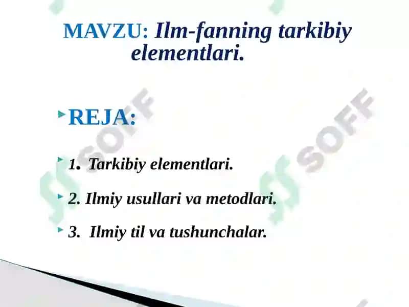 Ilm-fan tarkibiy elementlari 2