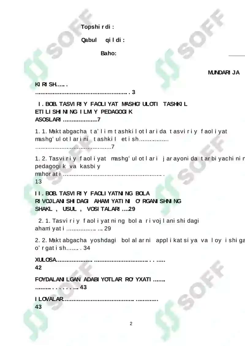 Tasviriy faoliyatga o’rgatish metodikasi 2