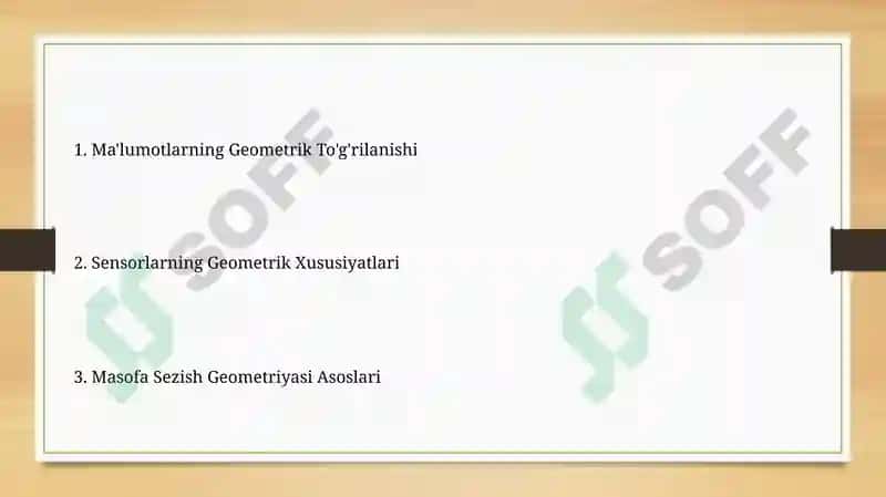 Masofadan zondlash geometriyasi 2