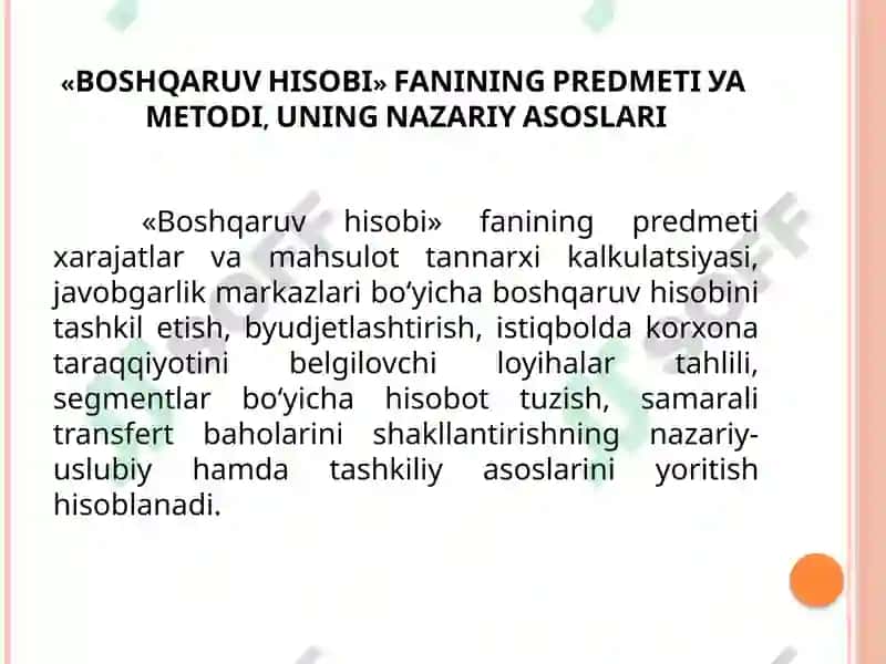 BOSHQARUV HISOBI 2