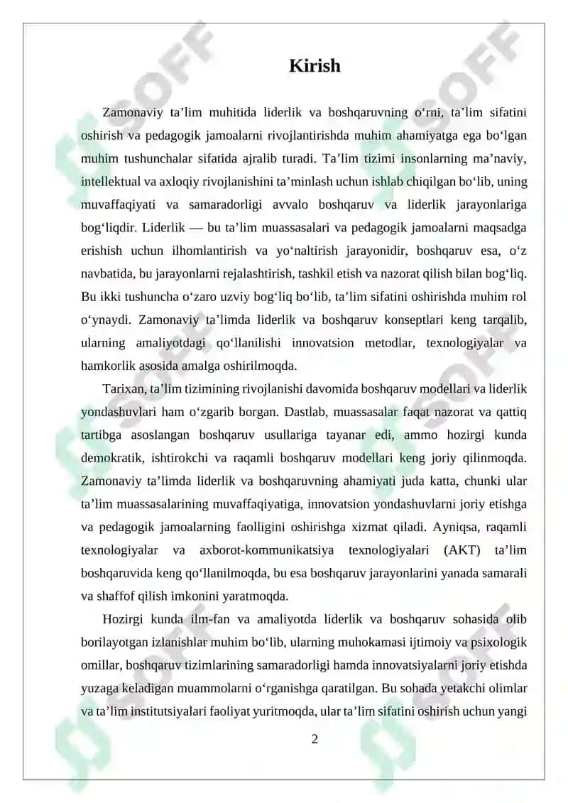zamonaviy ta'limda liderlik va boshqaruv 2