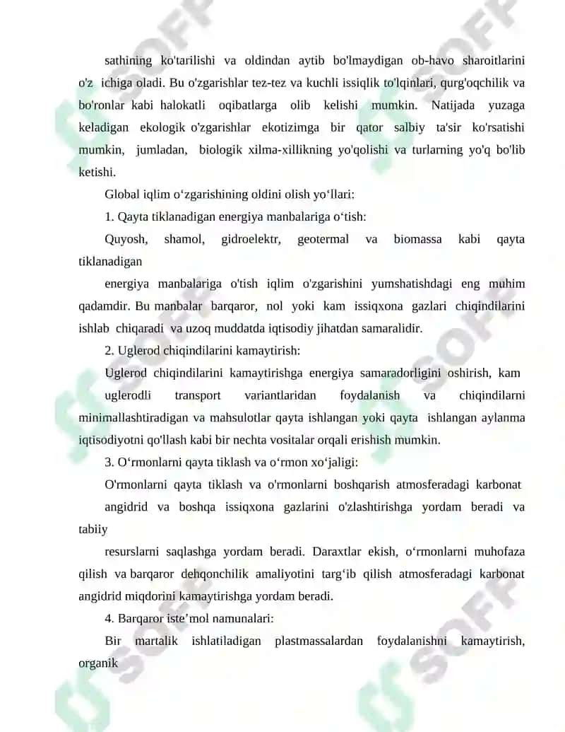 Global iqlim o'zgarishi oqibatlari 2