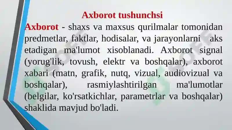 Texnik tizimlarda axborot texnologiyalari 2
