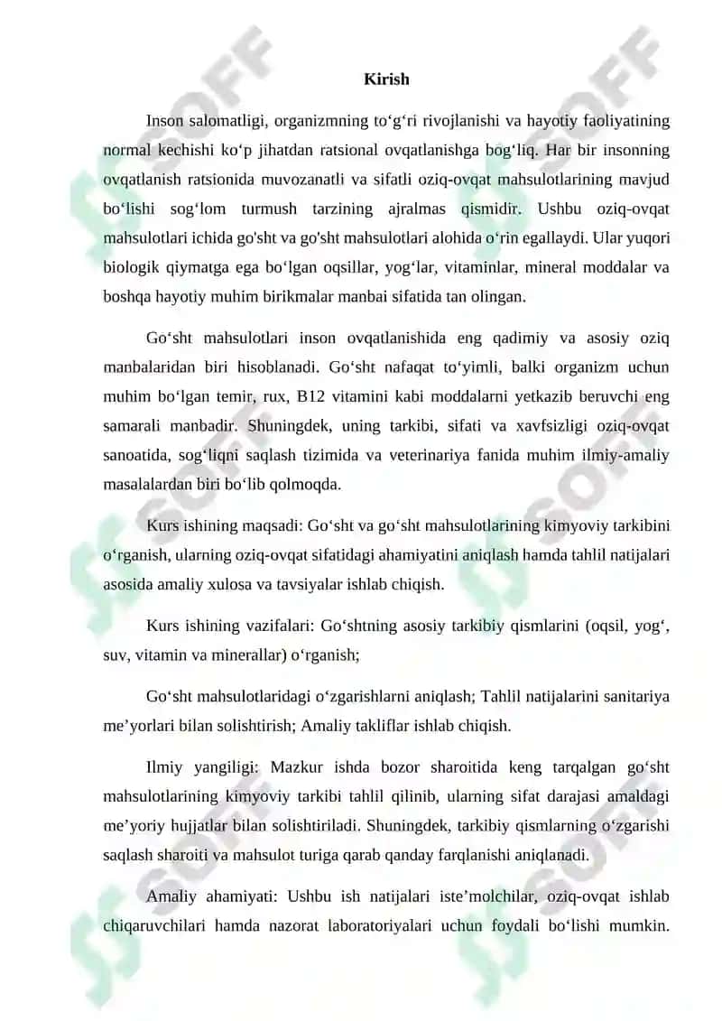 Go'sht va go'sht mahsulotlarining tarkibi 2
