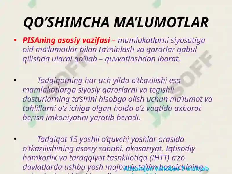 PIRLS, TIMSS, PISA, TALIS 2