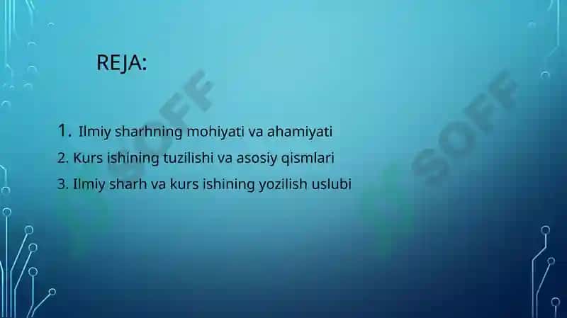 ILMIY SHARH VA KURS ISHI. KURS ISHINING TUZILISHI 2