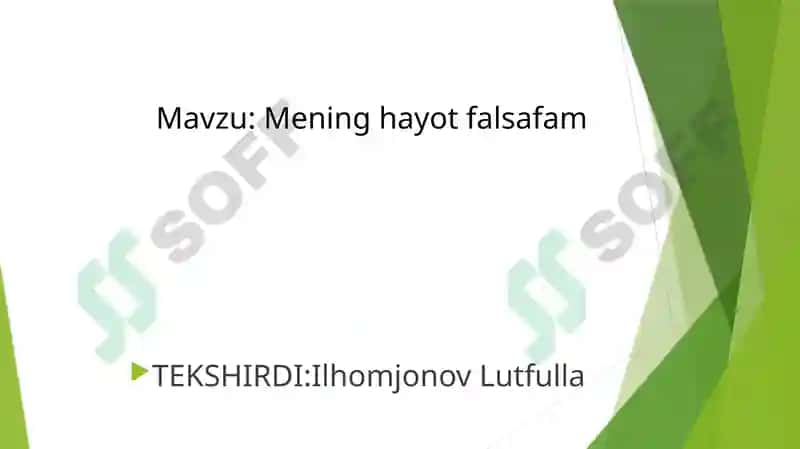 Mening hayot falsafam 2