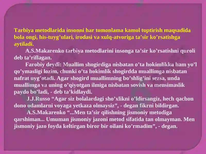 Tarbiya Metodlari va Shakillari 2