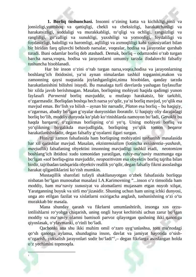 Borliq va uning funksiyalari 2