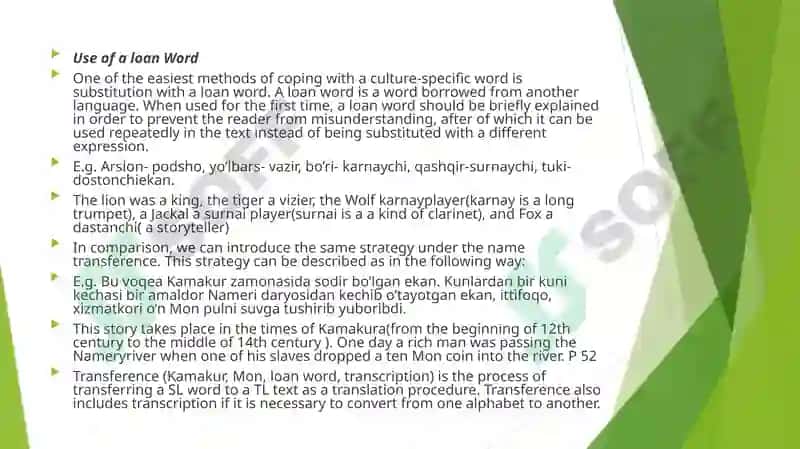 Translate cultural words , words of real or national colour 2
