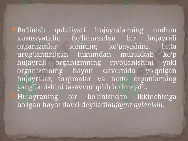 Hujayralarning bo’linish turlari 2