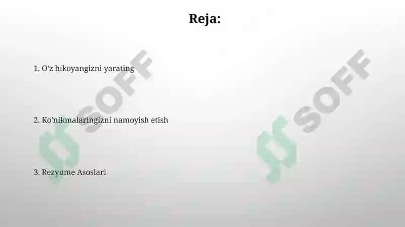 Rezyume Asoslari 2