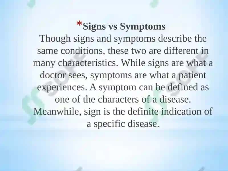 Difference between sign and symptom 2