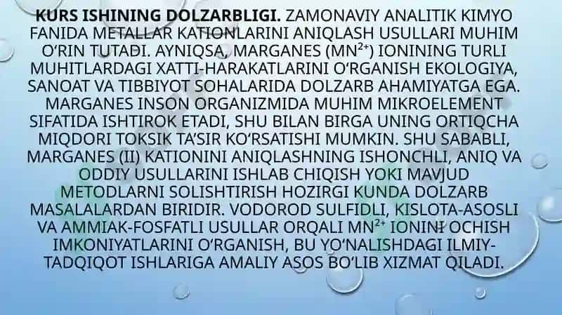 marganes (ii) kationining analitik kimyosi 2