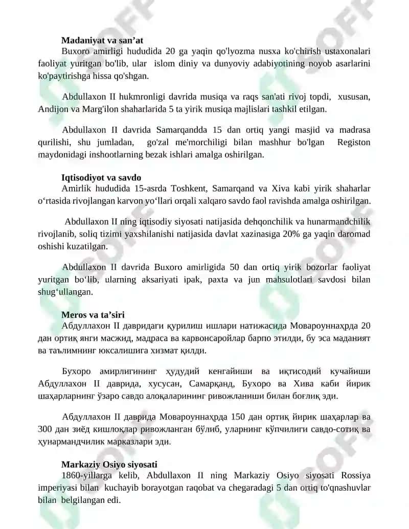 Abdullaxon II davrida Markaziy Osiyo 2