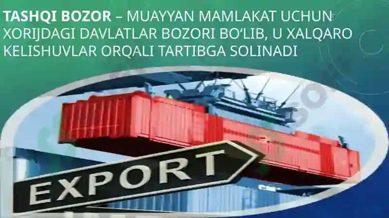 MAHSULOTNI EKSPORTGA CHIQARISH 2