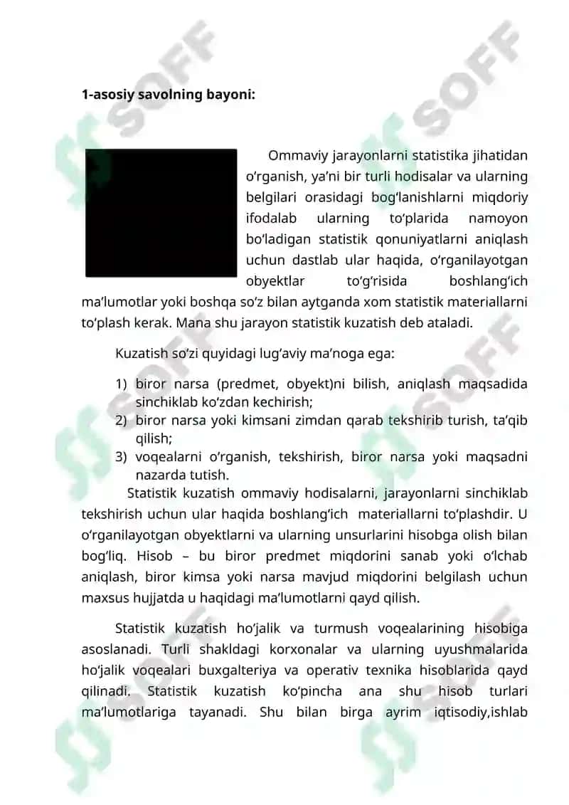 STATISTIK KUZATISH USLUBIYATI 2