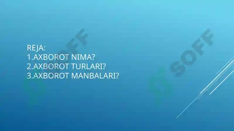 Axborot nima va uning manbalari 2