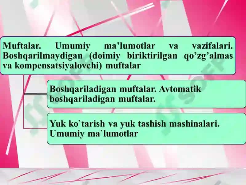 Yuk ko`tarish va yuk tashish mashinalari. 2