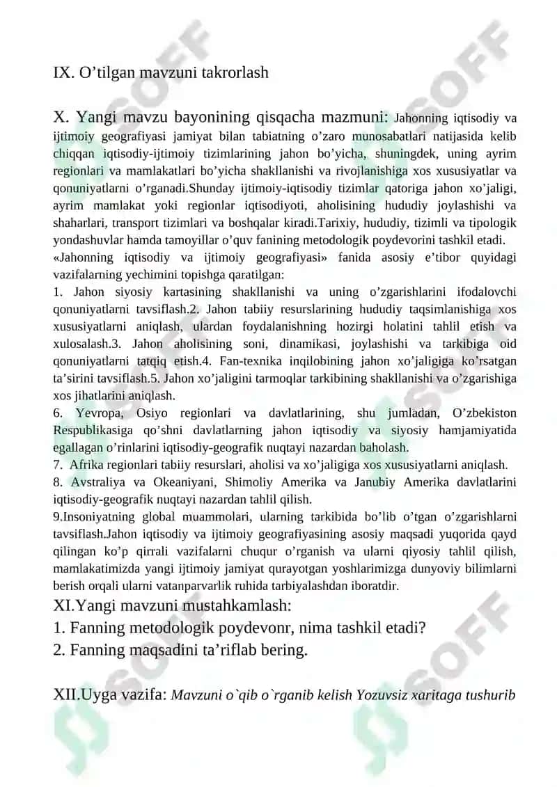 Jahon iqtisodiy - ijtimoiy geografiyasi 2