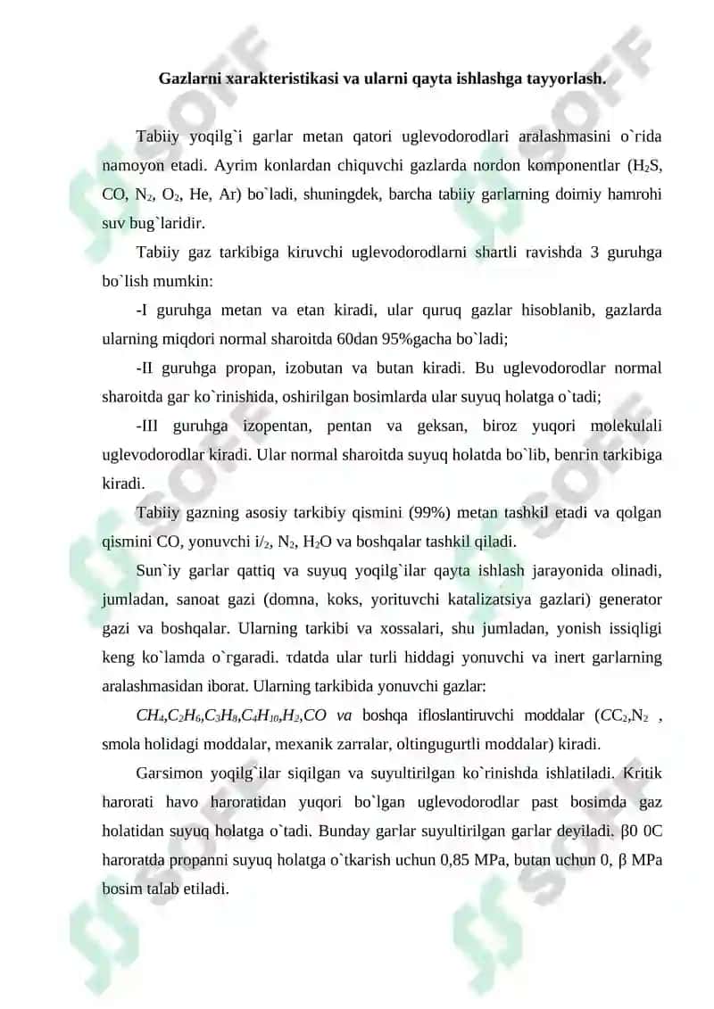 Tabiiy gazni qayta ishlashga tayyorlash 2