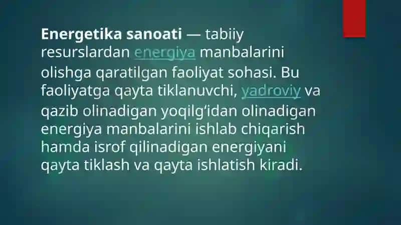 Energetika sanoati 2