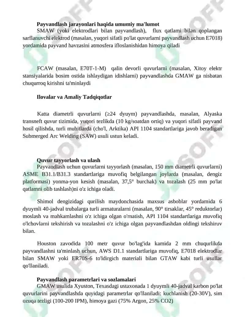 Po'lat quvurlarni payvandlash 2