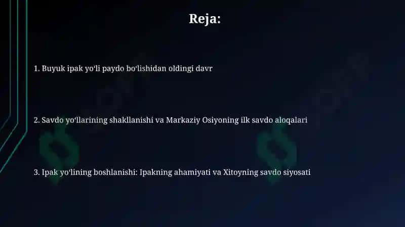 Buyuk ipak yoʻlining oʻtmishdoshlari 2