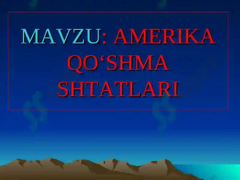 Amerika Qo‘shma Shtatlari 2