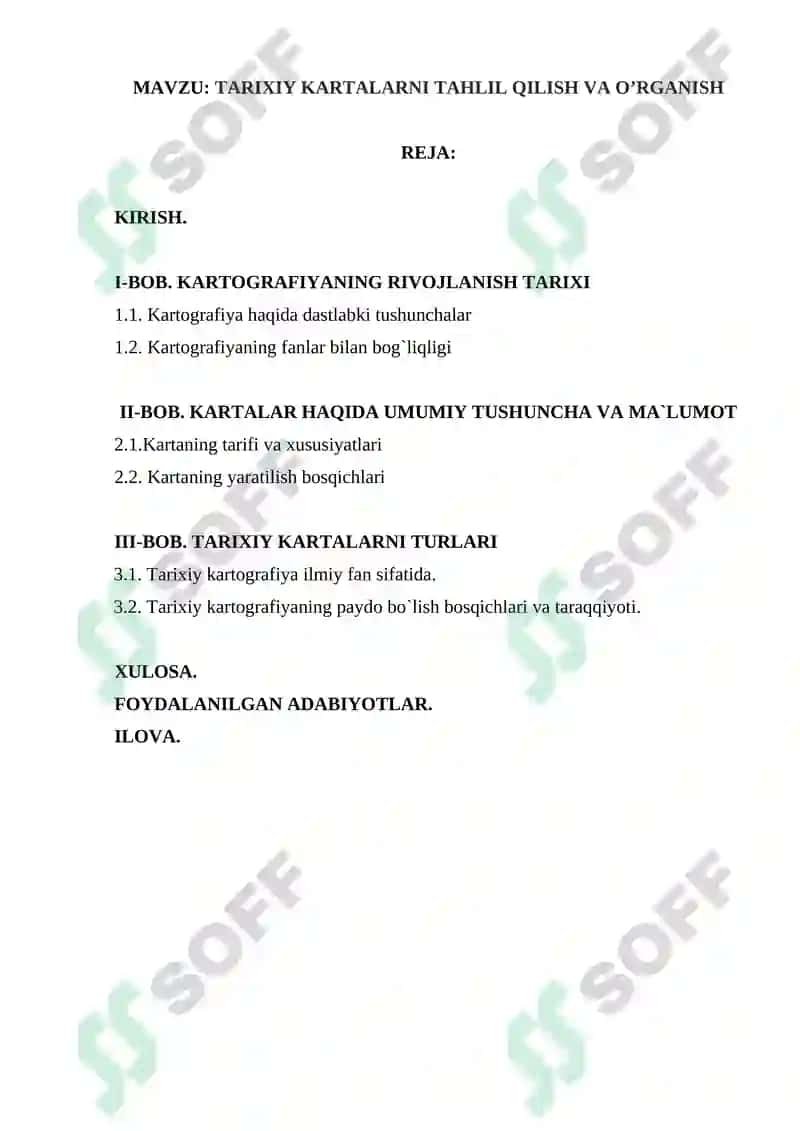 TARIXIY KARTALARNI TAHLIL QILISH VA O’RGANISH 2