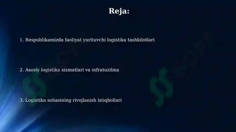 Respublikamizda faoliyat yurituvchi logistika tashkilotlari 2