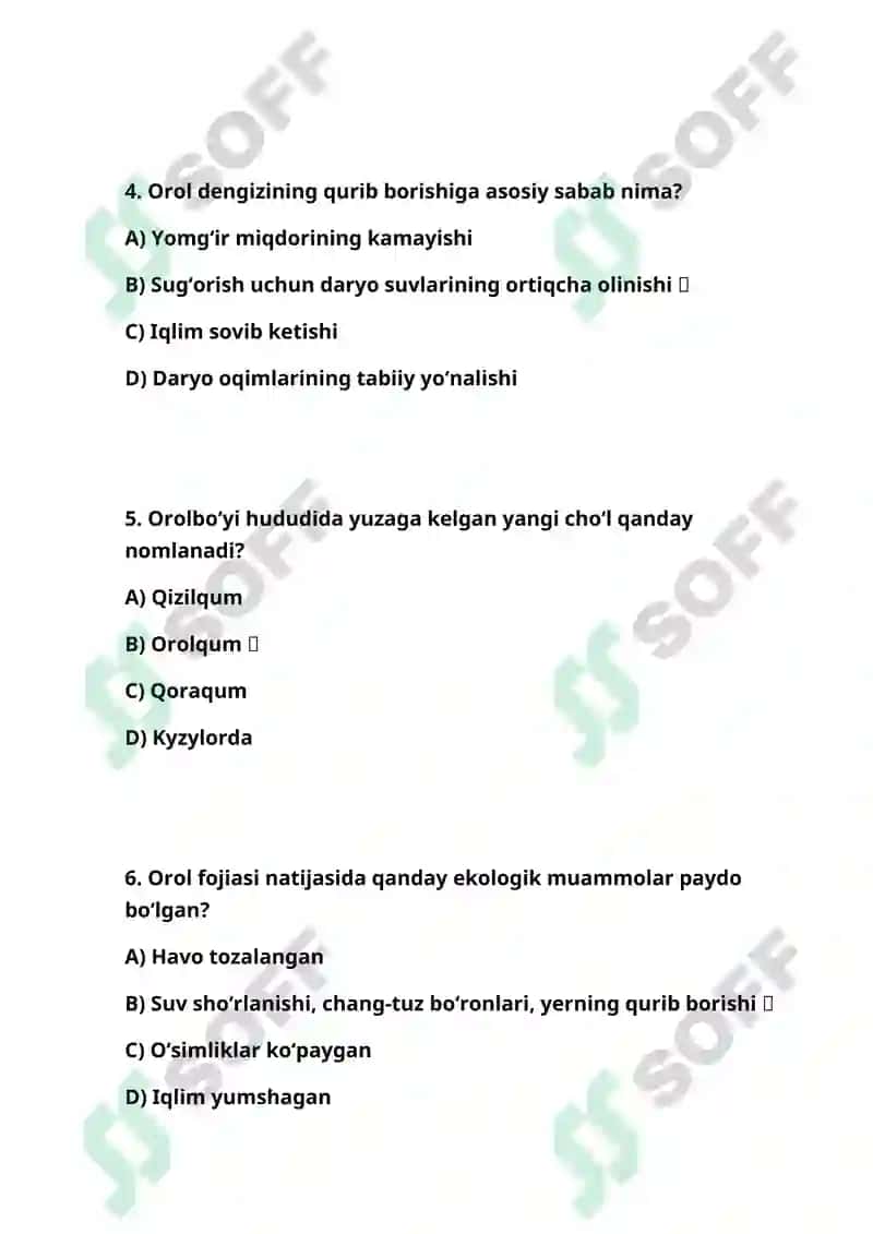 Orol va Orolbo’yi ekologiyasi 2