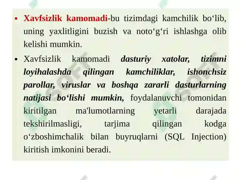 Webzaifliklarni aniqlash moduli 2