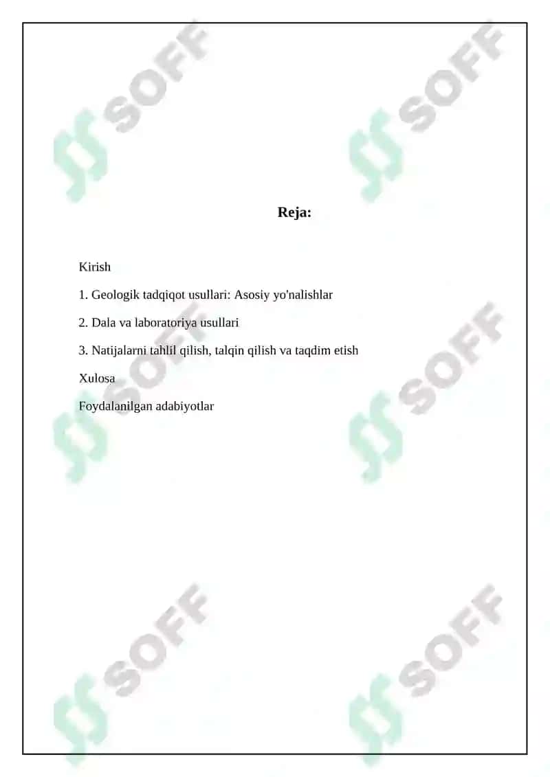 Geologik Tadqiqot Usullari 2