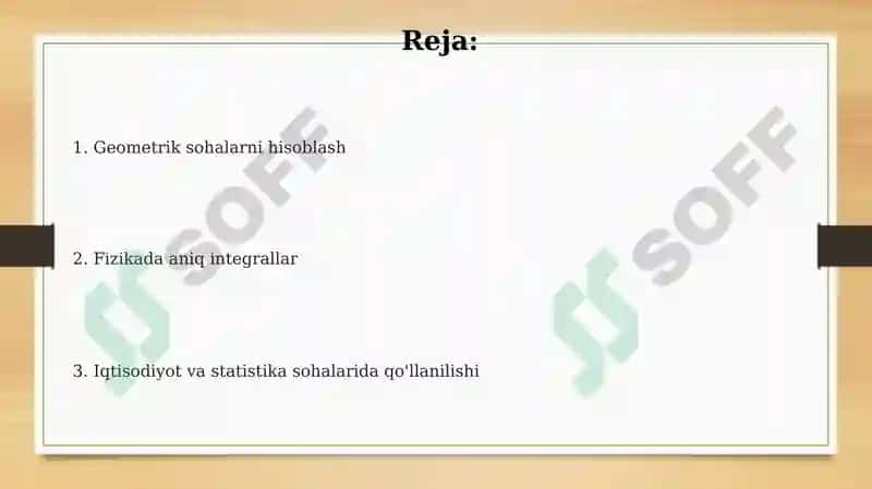 Aniq integral tadbiqlar 2