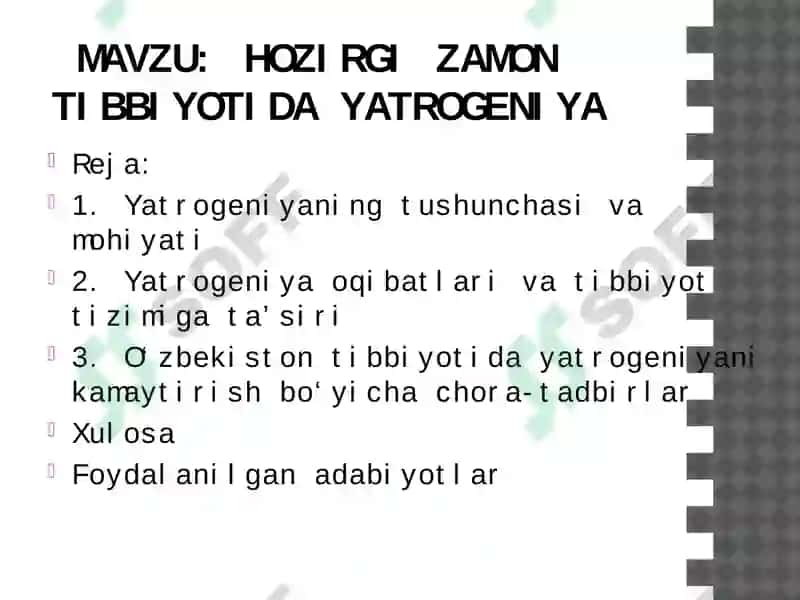 Hozirgi zamon tibbiyotida yatrogeniya 2