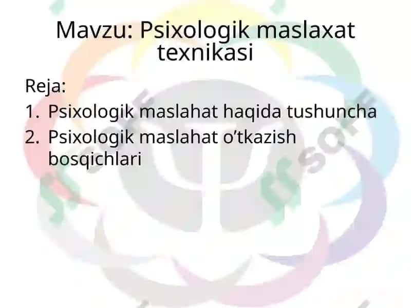 Psixologik maslaxat texnikasi 2
