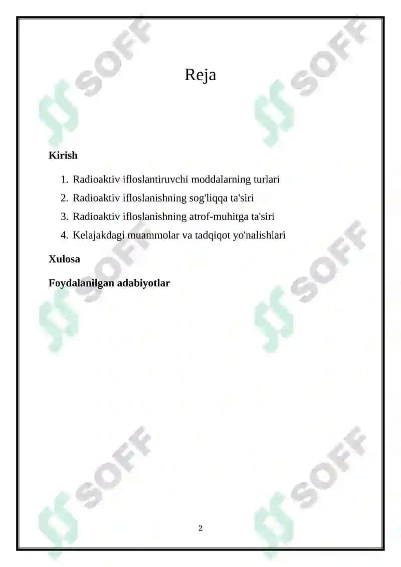 Radioaktiv ifloslanish 2