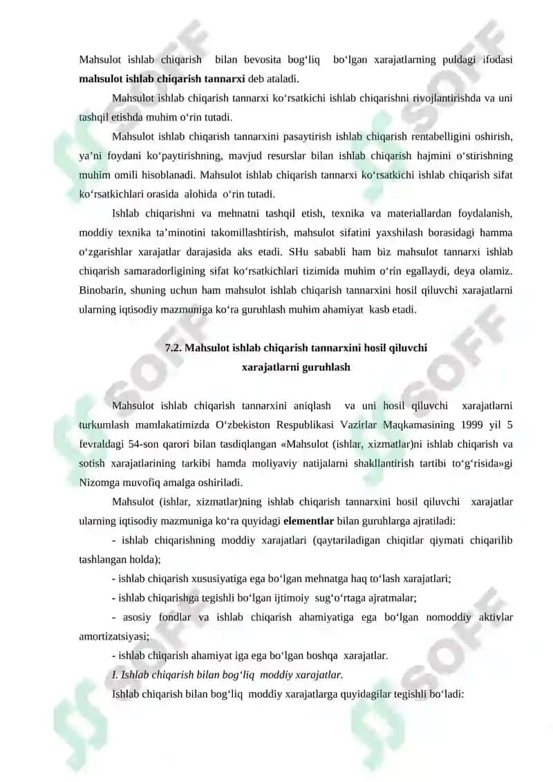 Sanoatda tannarx, foyda va ishlab chiqarish rentabelligi 2