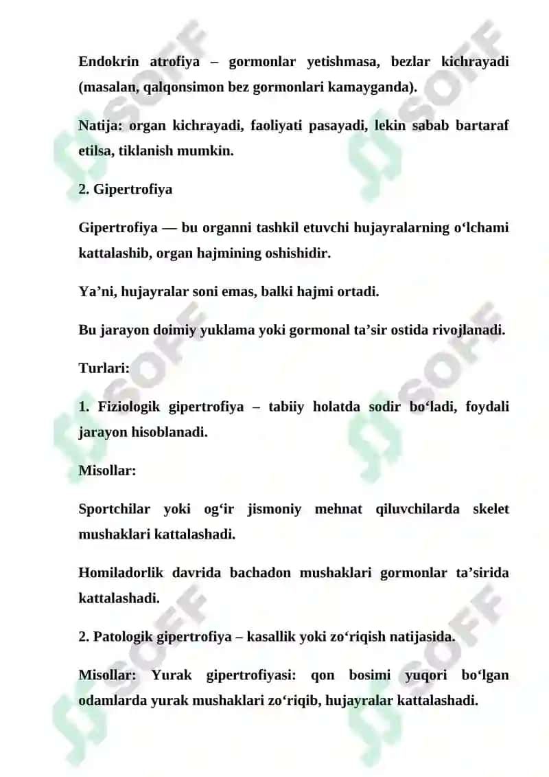 Atrofiya va uning turlari 2