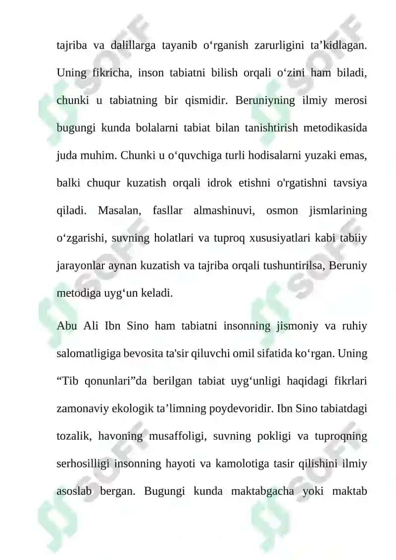TABIAT BILAN TANISHTIRISHDA MUTAFAKKIRLAR MEROSI 2