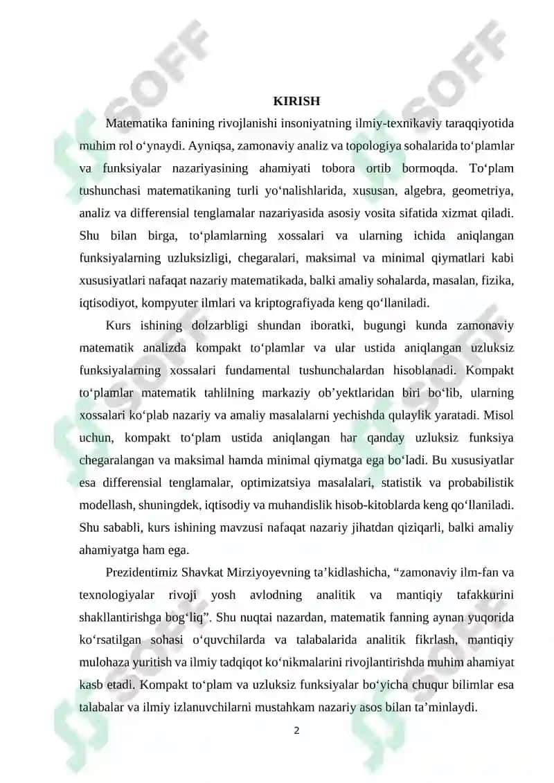 Kompakt To'plam, to'plamlar 2