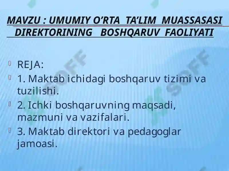 Umumiyo’rtata’limda me’yoriy hujjatlar 2
