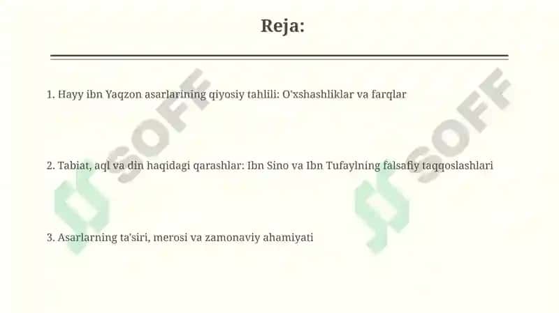 Ibn Tufayl va Ibn Sinoning "Xay ibn Yaqzon o'g'li" risolasi 2