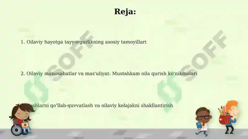 Oilaviy xayot va unga yoshlarga tayyorlash 2